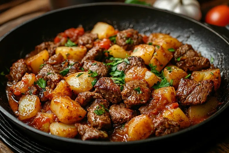 eti-kartof-makaron-ve-corekle-yemek-ziyandir